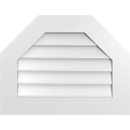 Ekena Millwork Octagonal Top Surface Mount PVC Gable Vent w/ 3-1/2"W x 1"P Standard Frame, 26"W x 20"H GVPOT26X2001SN